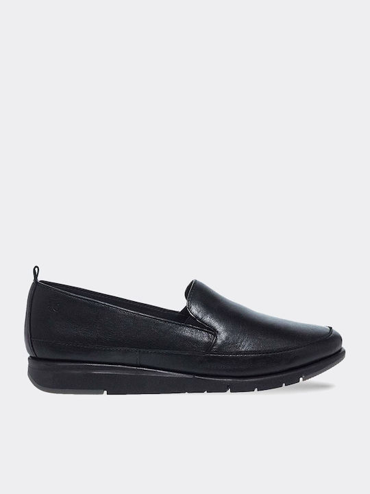 Damen Slip-On Leder Schwarze