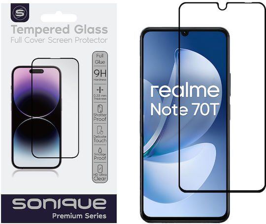 Hardy Glass Sonique Premium Series Hd Full Cover 9h Realme Note 70t 4g Черен