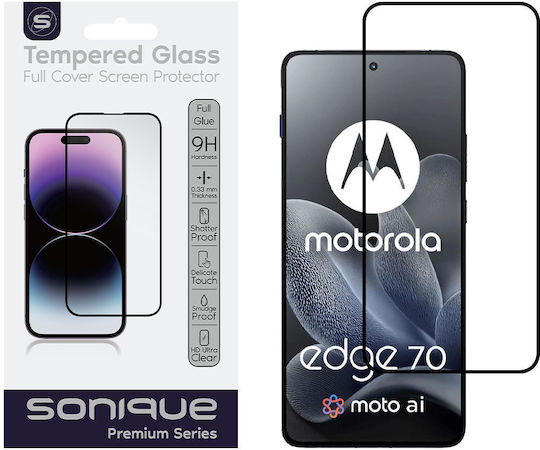 Hardy Glass Sonique Premium Series Hd Vollleim Displayschutzfolie Für Motorola Edge 70 5G Schwarz