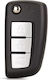 Techstar Foldable Car Key Case Compatible Nissan Qashqai Juke Sunny 3 Buttons Hold Trunk Button Blade Included Without Electronics