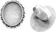 Ring Basis Flüssiges Glas Silber 32x25mm 4 Stück