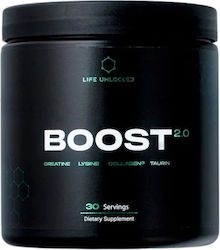 Life Unlocked BOOST 2.0 Creatină + Taurină + Lizină + Colagen + B9 360g