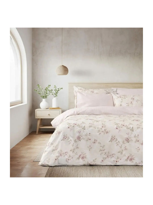 Nima Evelyn Σετ Σεντόνια Υπέρδιπλα με Λάστιχο 160x200+32εκ. Ροζ (4τμχ)