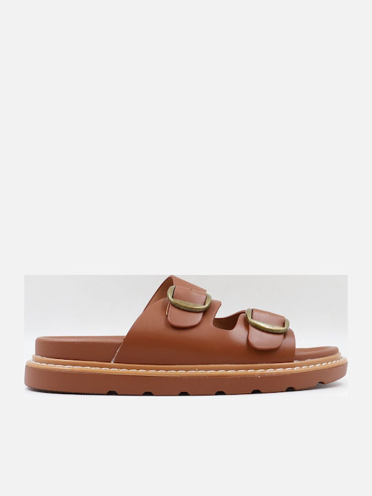 Sweetshoes Γυναικεία Σανδάλια Flatforms Καφέ