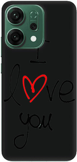 Oppo Reno 14 I Love You Black Colored Silicone TPU Case