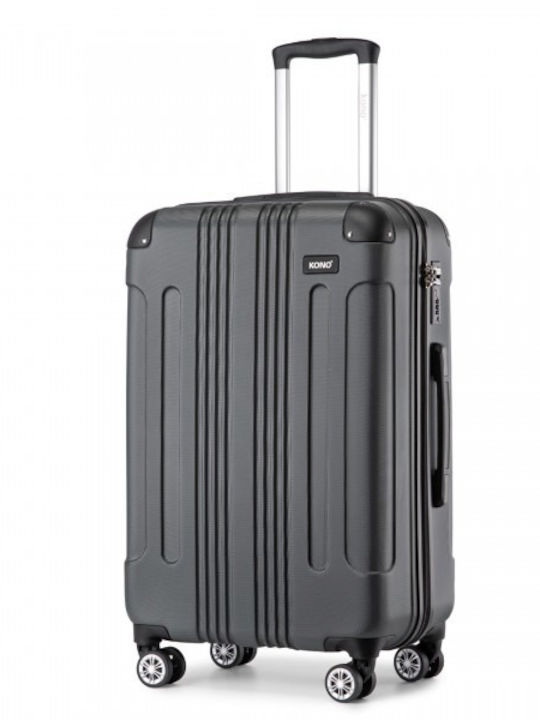Miss Lulu Medium Hard Travel Suitcase Grey with 4 Wheels Height 66cm