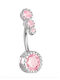 Silver And More Belly Button Piercing Earring Gold Plated Steel Pink