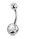 Silver And More Belly Button Piercing Earring Made of Titanium 12 x 5mm Silver