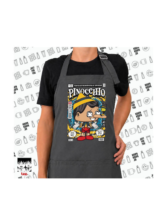 Koupakoupa Pinocchio Kitchen Apron Gray 22x40cm