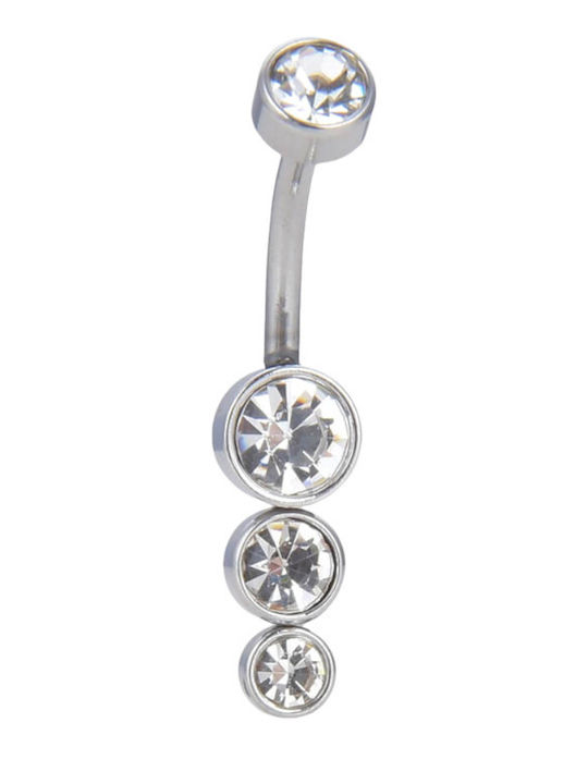 Silver And More Стоманено Обеци за Пиърсинг на Пъп 1.6mm Сребристо