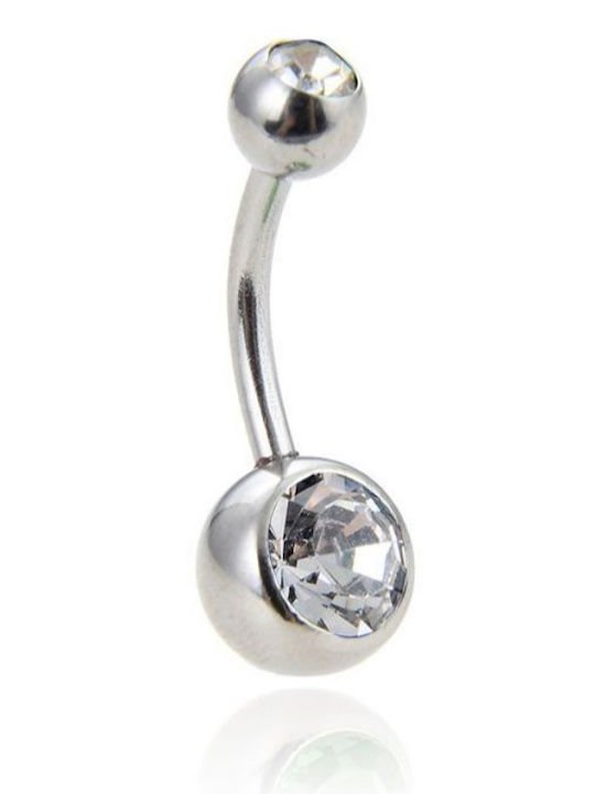 Silver And More Belly Button Piercing Earring Made of Titanium 10 x 5mm Silver