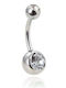 Silver And More Belly Button Piercing Earring Made of Titanium 10 x 5mm Silver