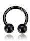 Silver And More Barbell Eyebrow Piercing Earring Steel 8 x 3mm Black
