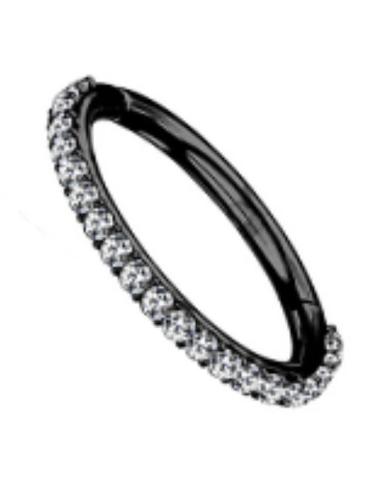 Silver And More Обеца Обръч За Нос От Стомана 8 x 1.2mm Златисто Черно