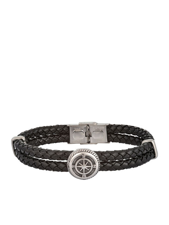 Silver And More Men's Leather Bracelet