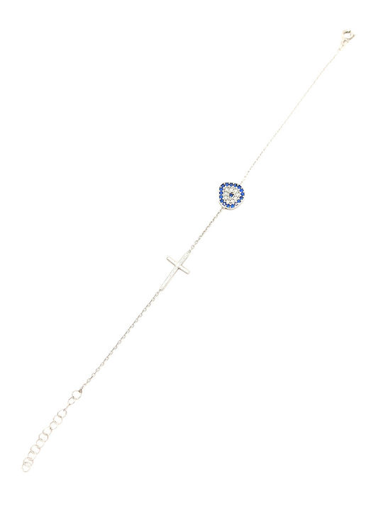 PS Silver Damen Armband Kette Mit Auge Design Aus Silber Mit Zirkon PS Silver Damen Armband Kette Mit Auge Design Aus Silber Mit Zirkon