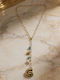 Chain Necklace With Ocean Charms & Turquoise Stones
