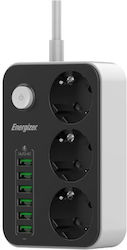 Energizer Πολύπριζο 3 Θέσεων με Καλώδιο 2m/ 8τμχ Energizer Πολύπριζο 3 Θέσεων με Καλώδιο 2m/ 8τμχ
