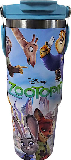 Disney Kids Water Bottle Thermos Blue 900ml