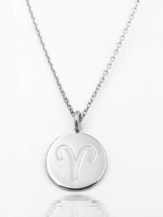 Silver And More Κολιέ Ζώδιο Κριός από Επιχρυσωμένο Ασήμι