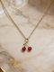 Cherry Pendant Necklace Gold Stainless Steel