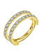 Silver And More Titanium Gold Plated Hoop Earrings with Stones