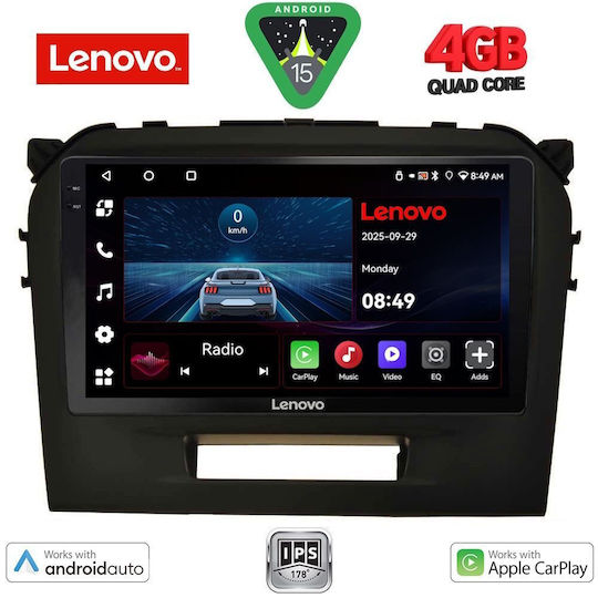 Lenovo Car Audio System for Suzuki Vitara 2016-2022 (Bluetooth/USB/WiFi/GPS/Apple CarPlay/Android Auto) with 9" Touch Screen