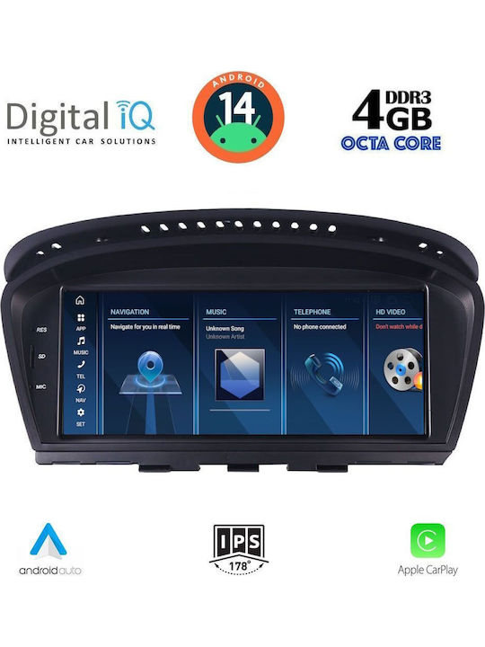 Digital IQ Car Audio System for BMW E60 2008-2011 (Bluetooth/USB/AUX/WiFi/GPS/Apple CarPlay/Android Auto) with 8.8" Touch Screen