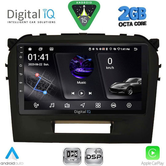 Digital IQ Ηχοσύστημα Αυτοκινήτου για Suzuki Vitara 2016-2022 (Bluetooth/USB/WiFi/GPS/Apple-Carplay/Android-Auto) με Οθόνη Αφής 9"