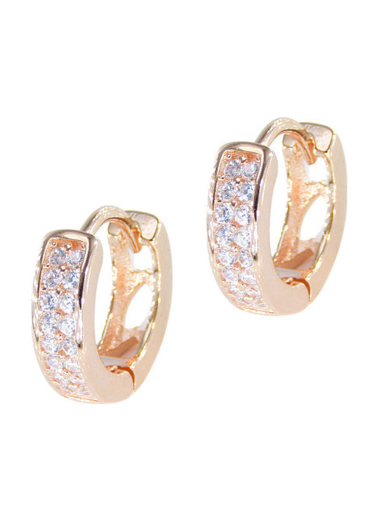 Silver And More Silver Gold Plated Hoop Earrings with Stones
