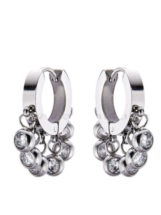 Silver And More Σκουλαρίκια Κρίκοι από Ατσάλι