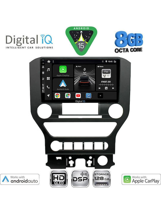 Digital IQ Car Audio System for Ford Mustang 2015-2020 with Touch Screen 9" Bluetooth USB Wi-Fi GPS Apple CarPlay Android Auto Digital IQ 7166_CPAA 4BUT