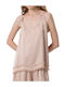 Women's Crop Top with Spaghetti Straps Beige