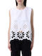Damen Bluse Baumwolle Off-White