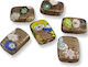 Murano Beads 20x15mm Millefiori Brown-Gold 6 Pieces