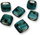 Murano Beads 13mm Petrol Green Set 6 Pieces Jewelry 6 pcs
