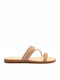 Leather Women's Flat Sandals Rose Gold