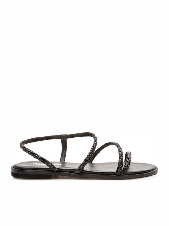 Sofia Manta Leather Women's Flat Sandals Black