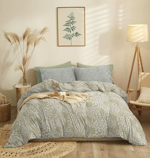 Cokitex Marta Pansy Σετ Σεντόνια Διπλά με Λάστιχο 150x200+30εκ. Olive (4τμχ)