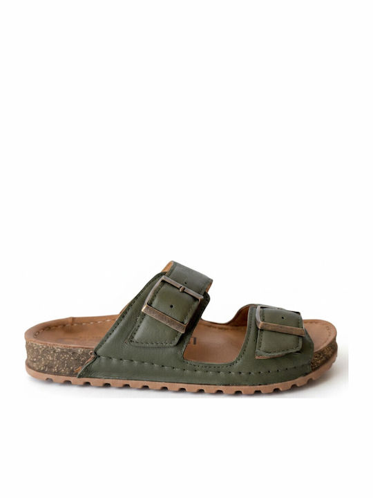 Leather Women's Anatomic Green Sandals