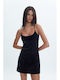 Mini Abendkleid Samt Schwarz
