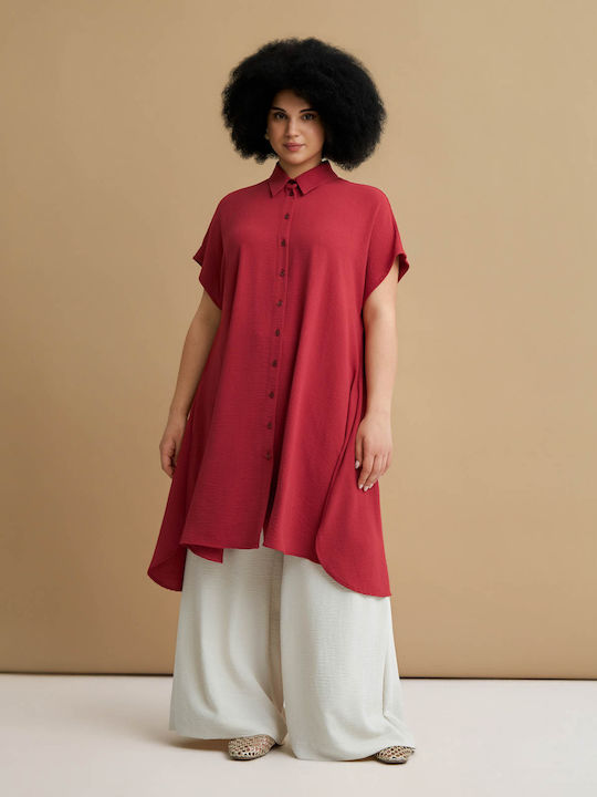 Rochii De Vară Pentru Femei Midi Rochie-Cămașă Roz