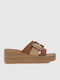 Summer Women's Platform Sandals in Slipper Style Brown