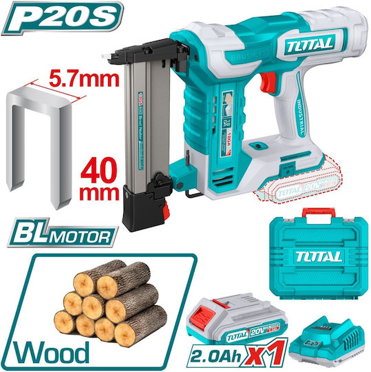 Total Battery Staple Gun TCSNLI6008 20V 1x2Ah for Staples
