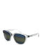 Unisex Sunglasses with Gray Horn-Rimmed Frame and Gray Lens