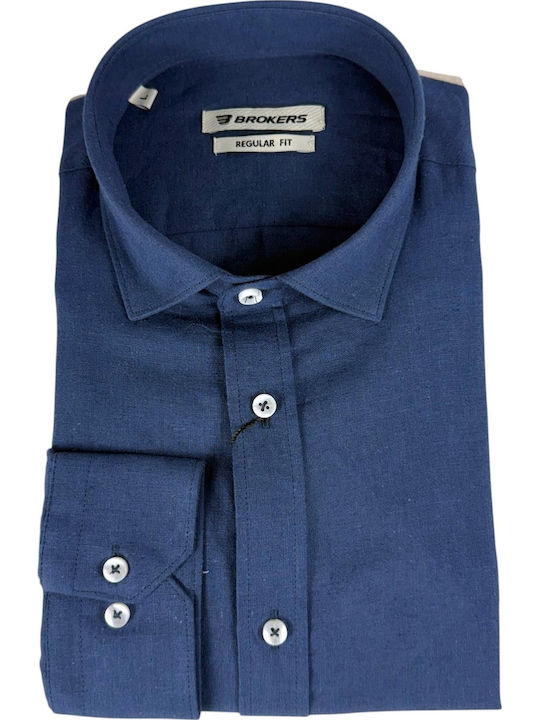 Brokers Jeans Κοντομάνικο Λινό Πουκάμισο σε Καν...