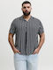 Resort Resort Short Sleeve Shirt in Wide Fit Striped Black
