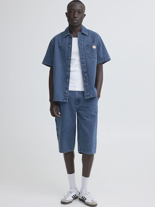 Short Sleeve Denim Shirt Blue Denim