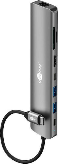 Goobay USB-Hub 11 Anschlüsse USB 3.2 mit USB-C / Ethernet Grau
