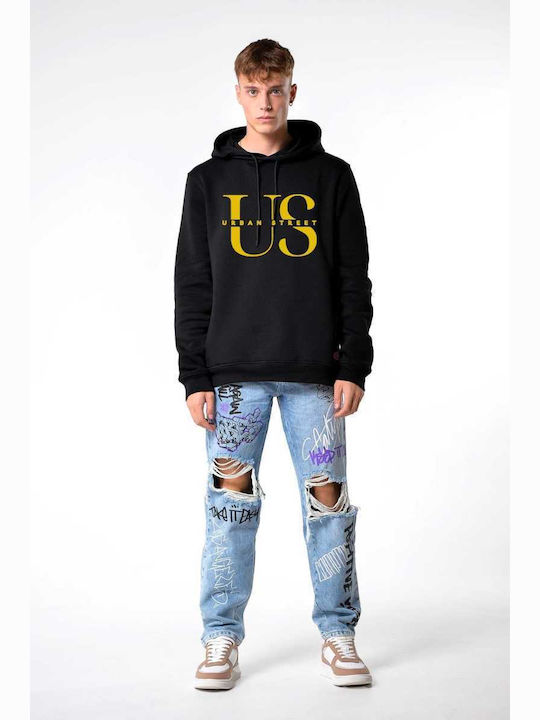 Herren Sweatshirt mit Kapuze Schwarz H0210M